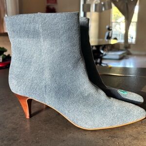 Dolce Vita Denim Deede Booties Kitten Heel Size 7.5